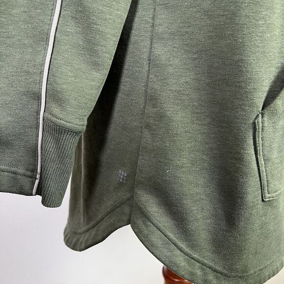Title Nine Fleece Zip Up Jacket Women's Small Green Soft Olive Athletic Running - Picture 9 of 15